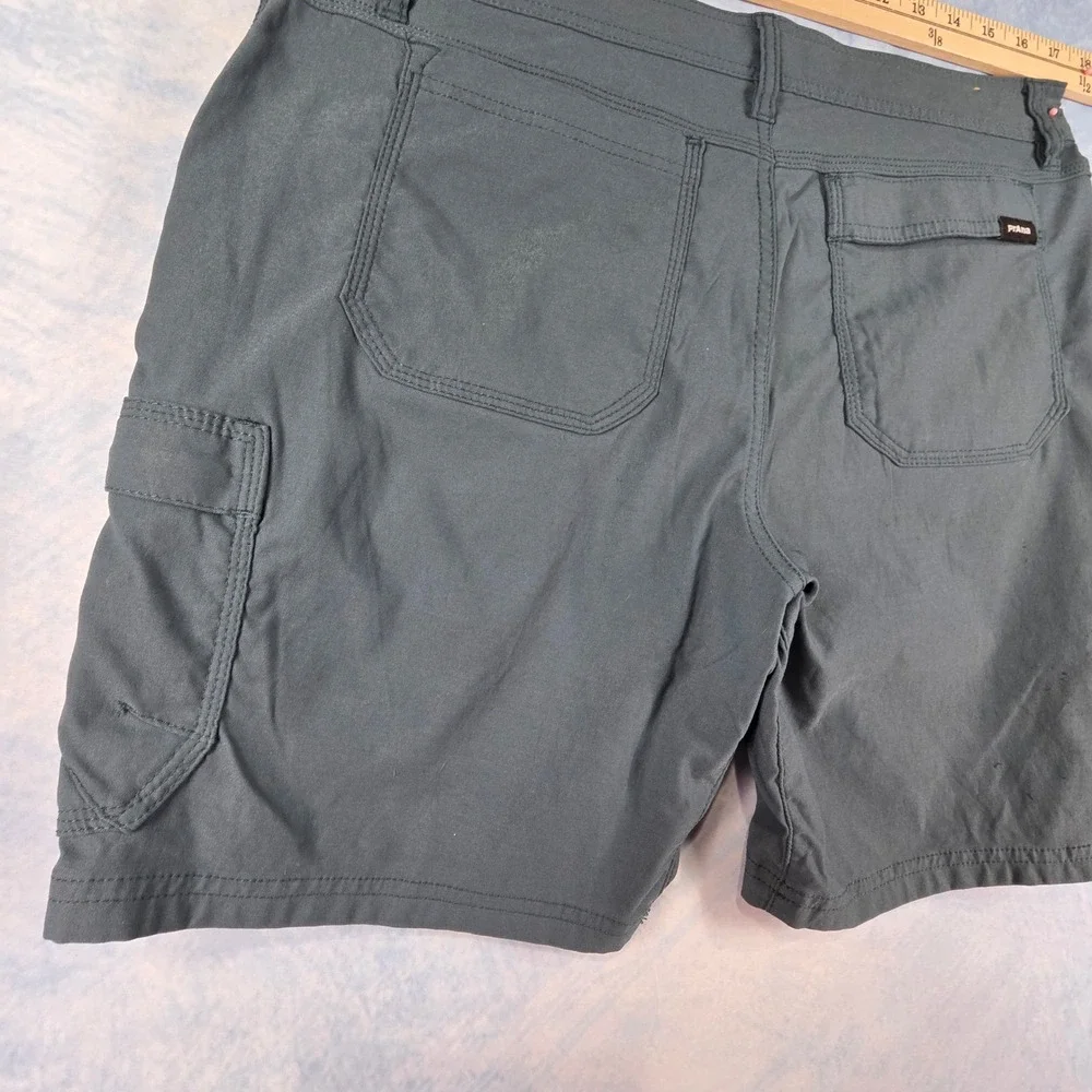 Prana Zion Cargo Shorts Mens 34 Gray Stretch Hiking Climbing Outdoor 8 Inseam